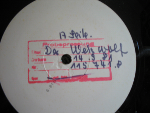 Muster-LP: Die t�dliche Begegnung mit dem Werwolf, Seite A