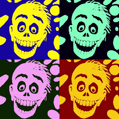 Gruselkunst: Das Logo der Gruselserie à la Andy Warhol